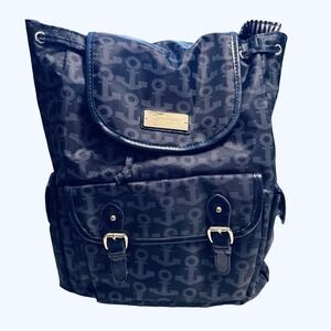 Jessica Simpson Backpack‎ Womens Anchor Print Polyester Bag Stripe Lining School